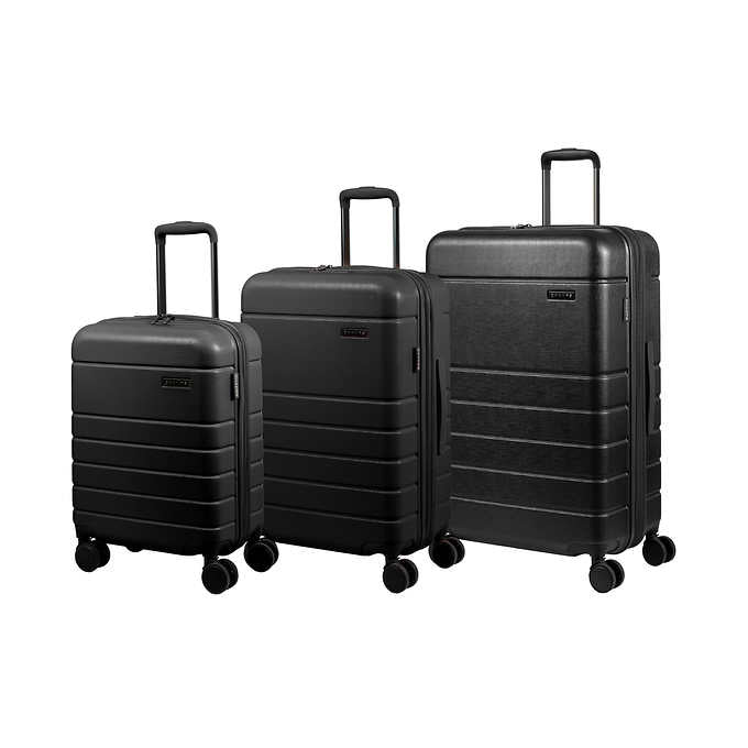 Champs Linen 3-piece Expandable Hardside Luggage Set