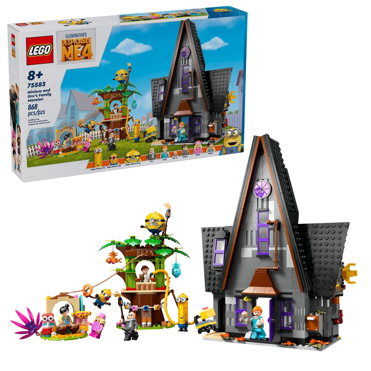 LEGO Despicable Me 4 Minions and Gru's Family Mansion, Minions Toy House