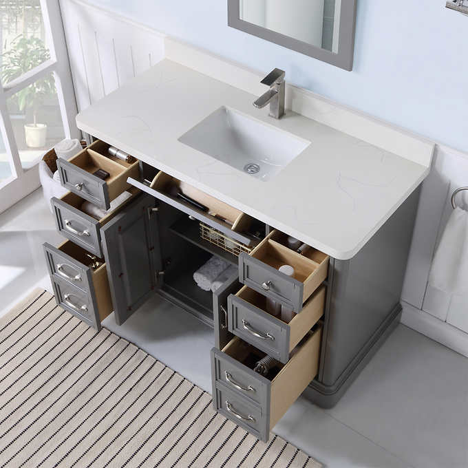 Northridge Home Augusta 48 in. Louvered Reversible Door Bathroom Vanity