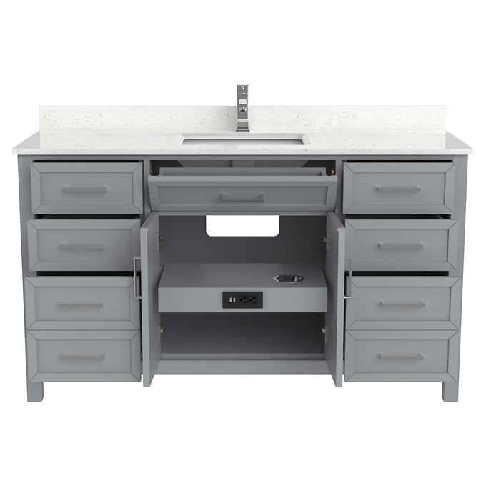 Studio Bathe Thomson 60 in. Vanity with Power Bar