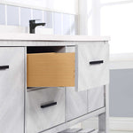 Northridge Home Chevron Double Vanity With Carrara Quartz Countertop