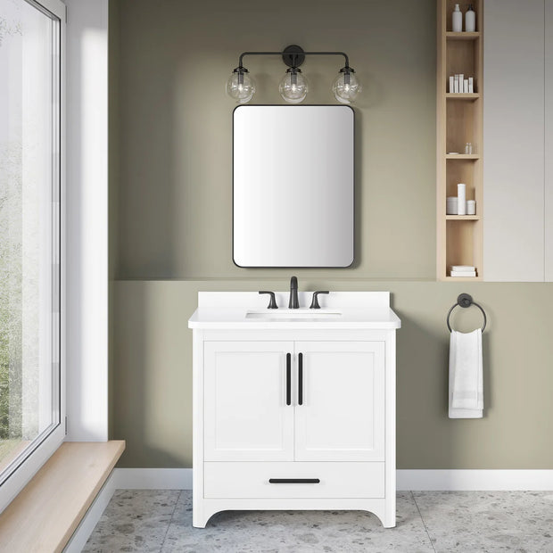 OVE Decors Adrian Vanity with Quartz Top in White