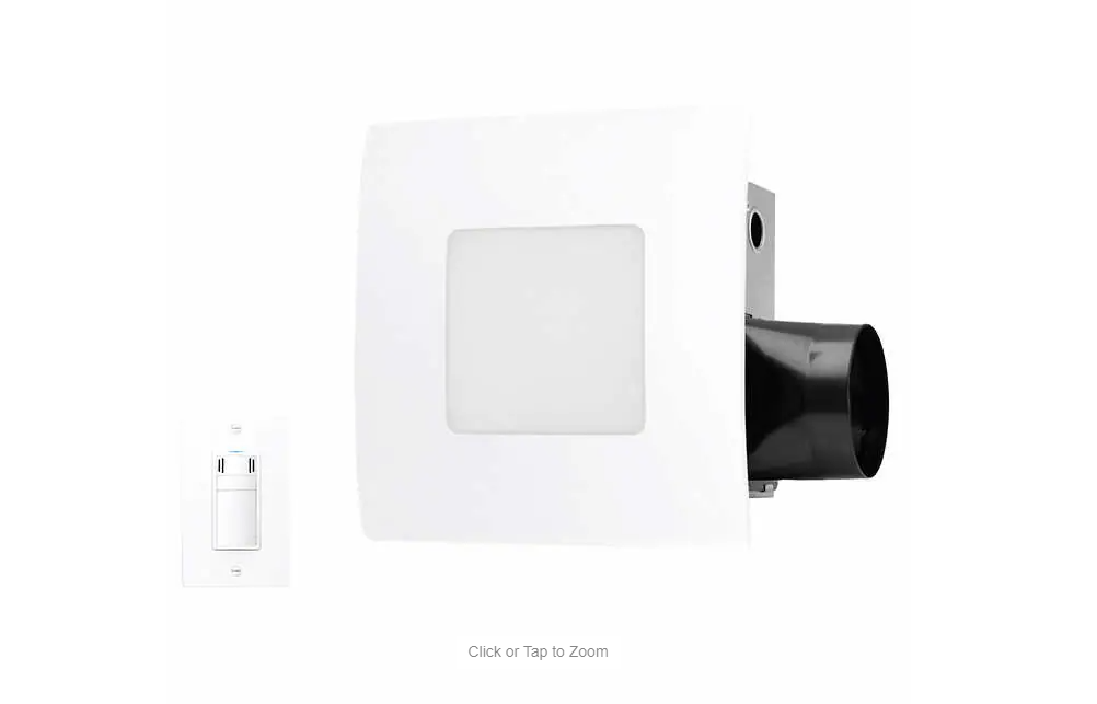 Dewstop 80-110 CFM Easy Install Bathroom/Bath Exhaust Fan with Adjustable LED Light & Humidity Sensing