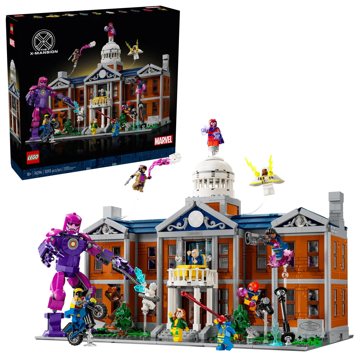 LEGO Marvel X-Men The X-Mansion with Bonus LEGO Marvel Rocket & Baby Groot Minifigure