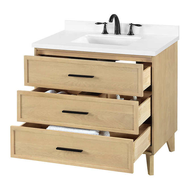 OVE Decors Colin 36 in. Vanity With White Quartz Top