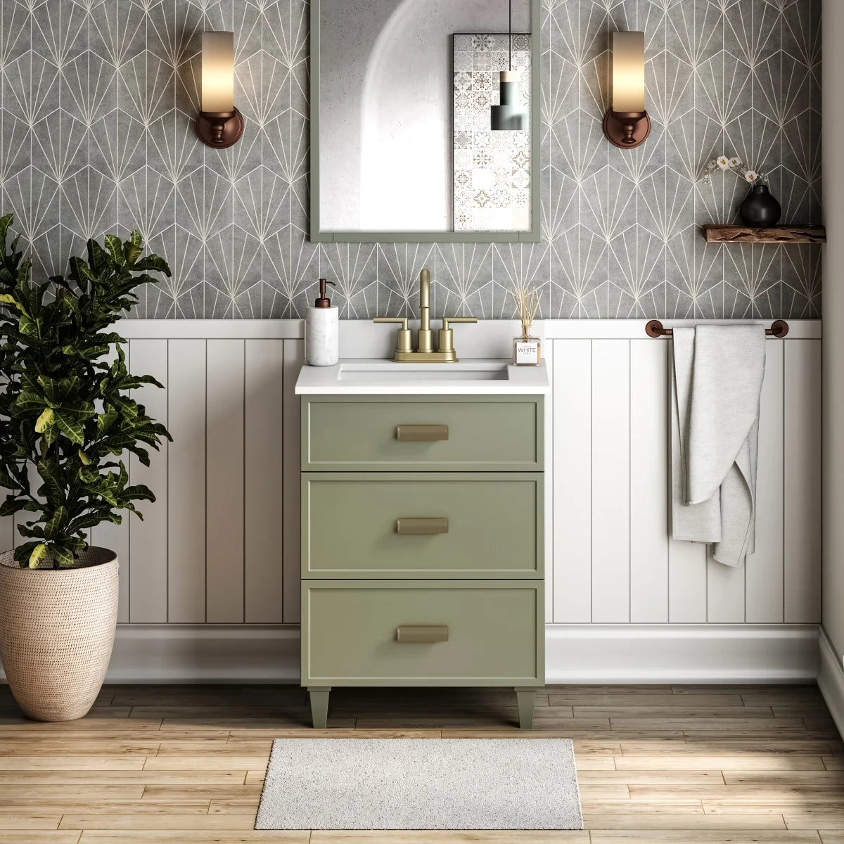 MagickWoods Evanston Evergreen Fog Bathroom Vanity