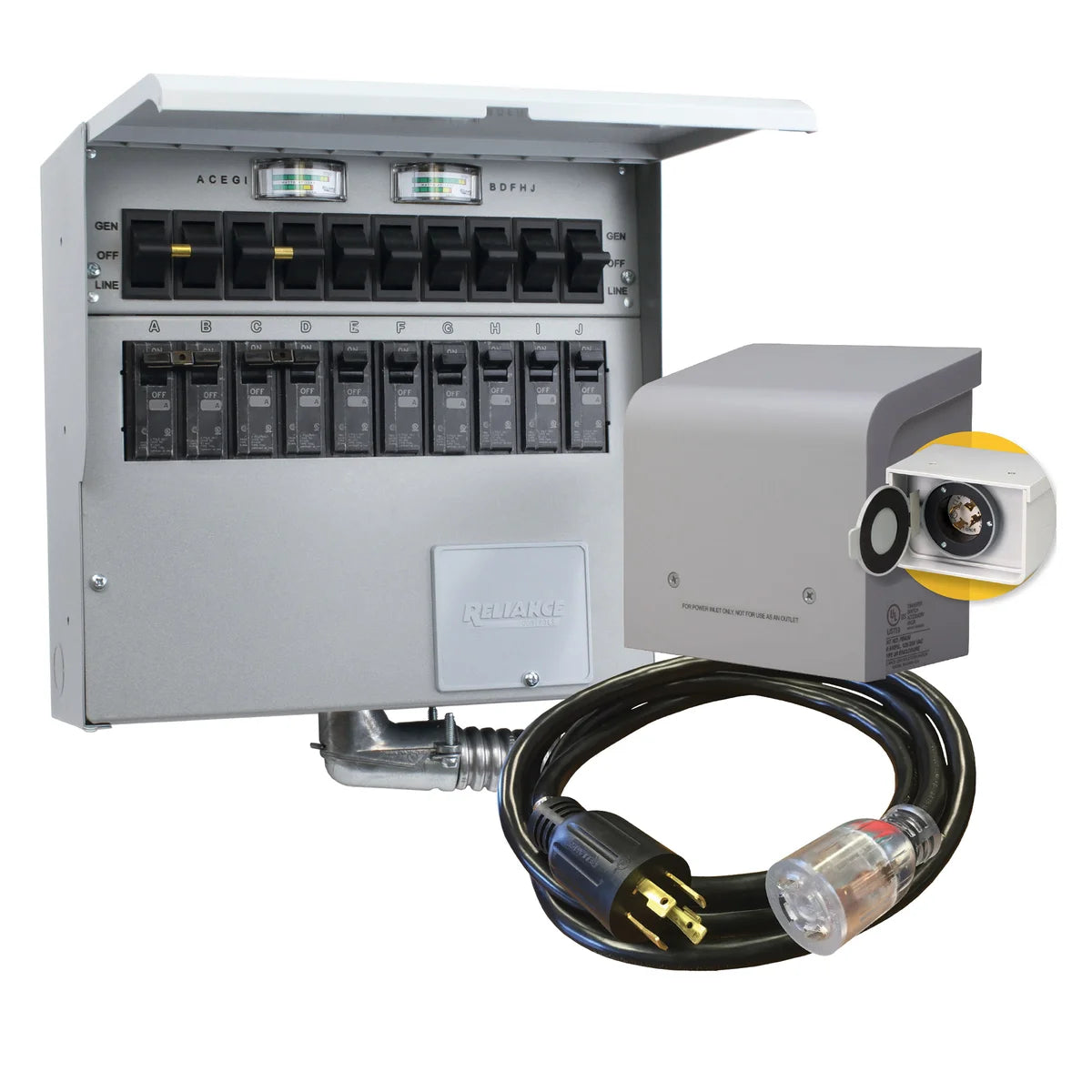 30 A 7500 W 10-circuit Transfer Switch Kit