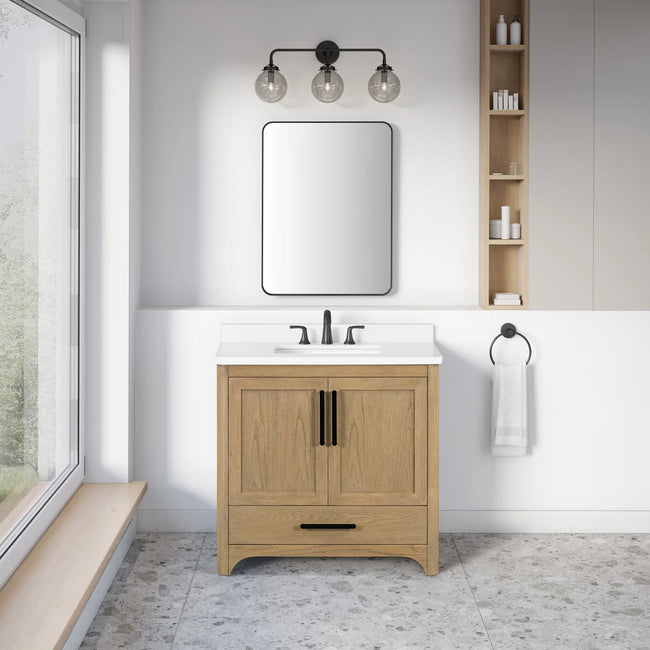 OVE Decors Adrian Vanity with Quartz Top in Brown