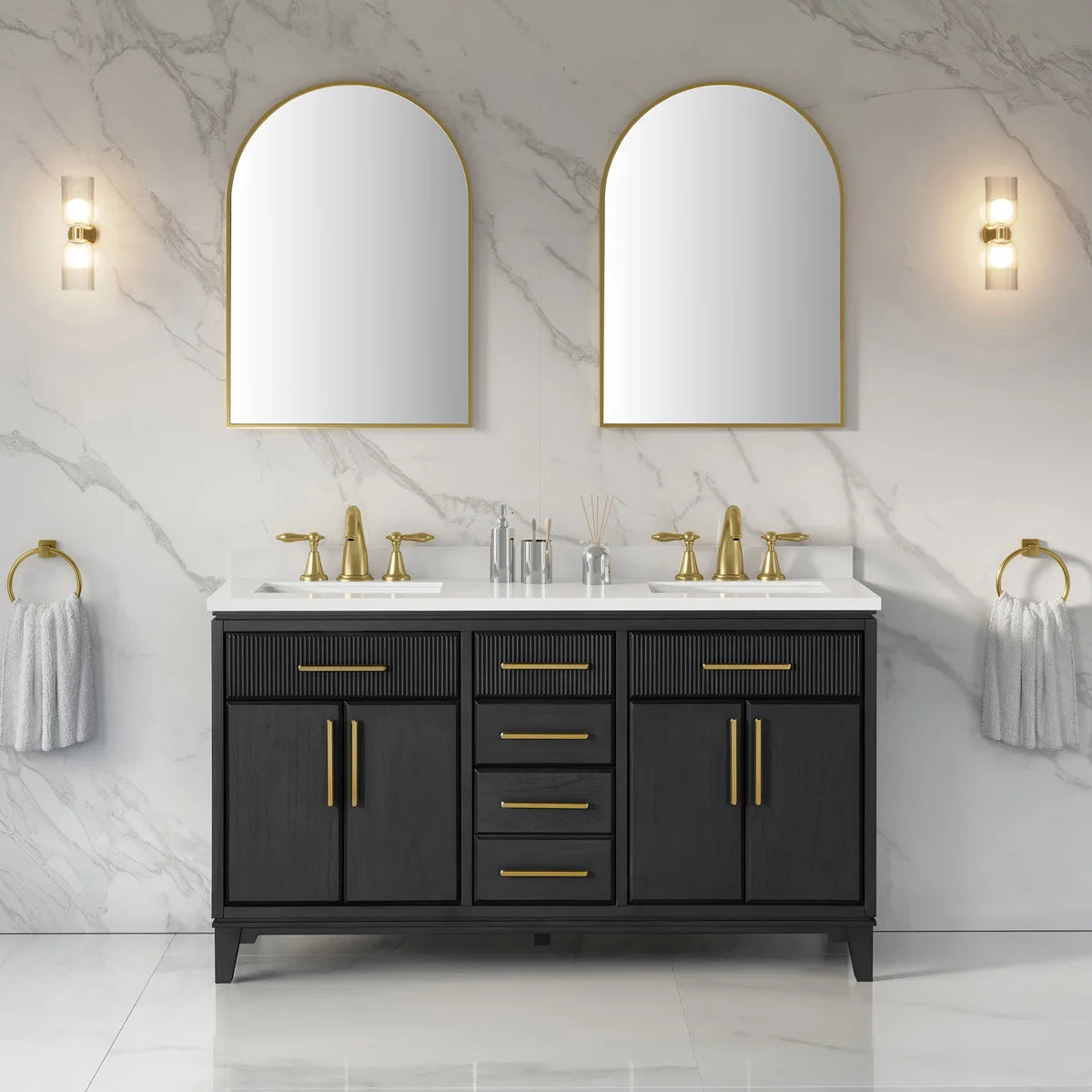 Loxley Rowe Marbella Vanity in Dark Ebony with Quartz Top