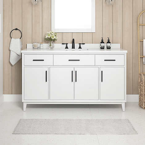 OVE Decors Jonah 60 in. Vanity with White Quartz Top