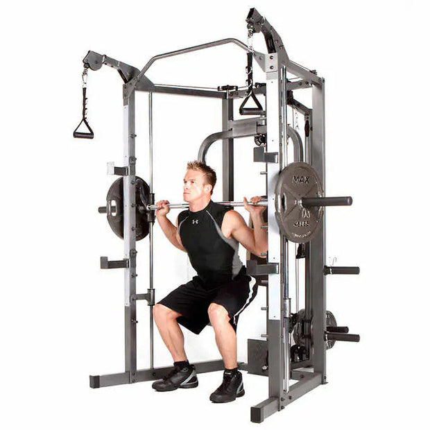 Marcy Combo Smith Cage Machine with Workout Bench and Weight Bar