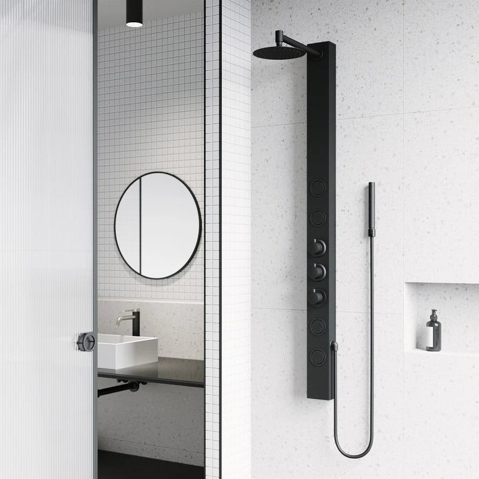 VIGO Sutton 4-jet Shower Panel with Round Head and Hand Shower Wand