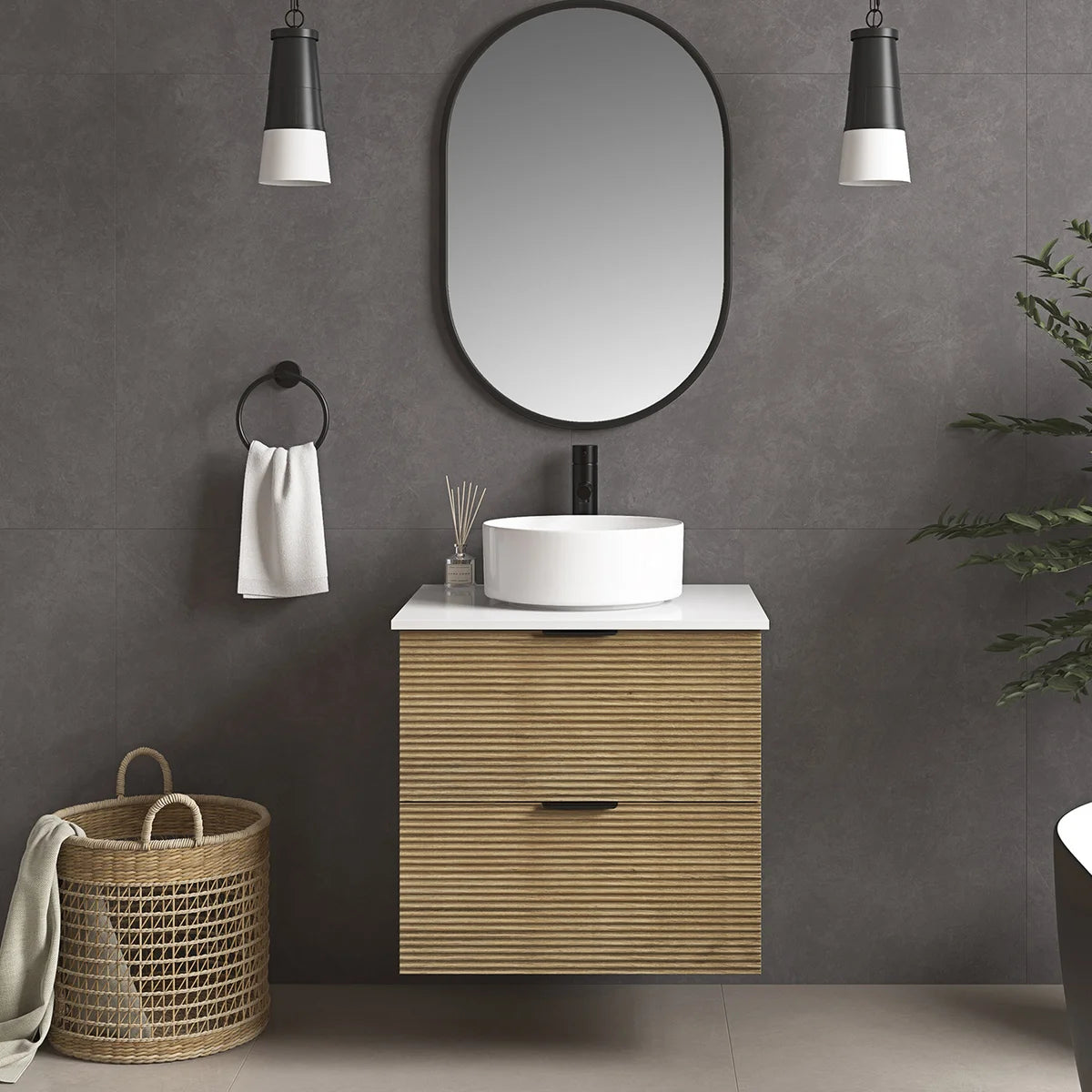 Ove Decors Archie Walnut Vanity with Engineered Stone Top