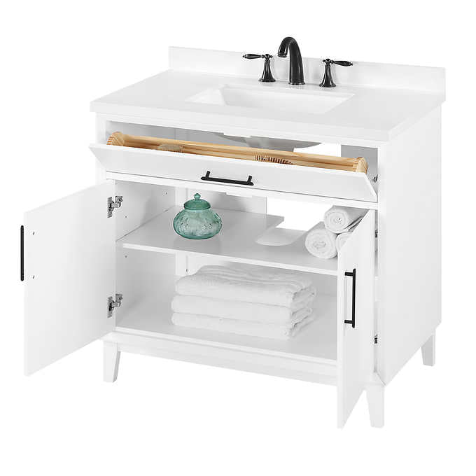 OVE Decors Jonah 36 in. Vanity with White Quartz Top