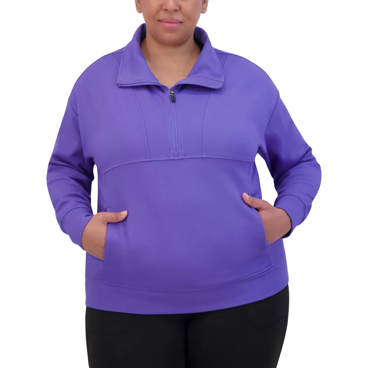 Gaiam Women's Ribbed Quarter Zip Pullover
