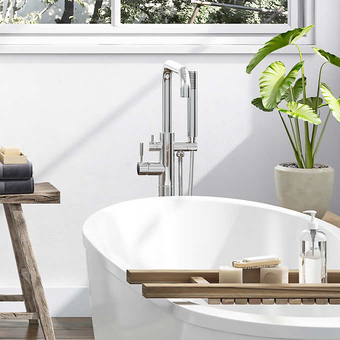 OVE Mikhail Freestanding Bathtub Faucet with Hand Shower