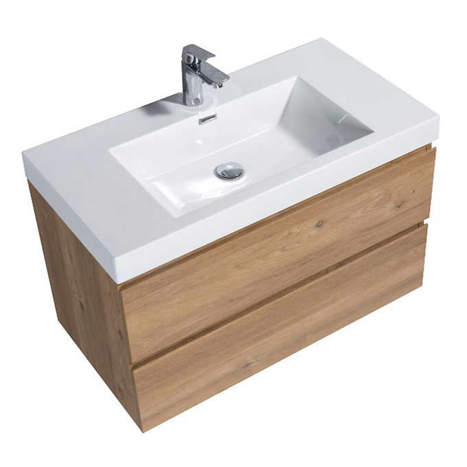 SERA CAPRI Vanity with Glossy White Polymarble Countertop