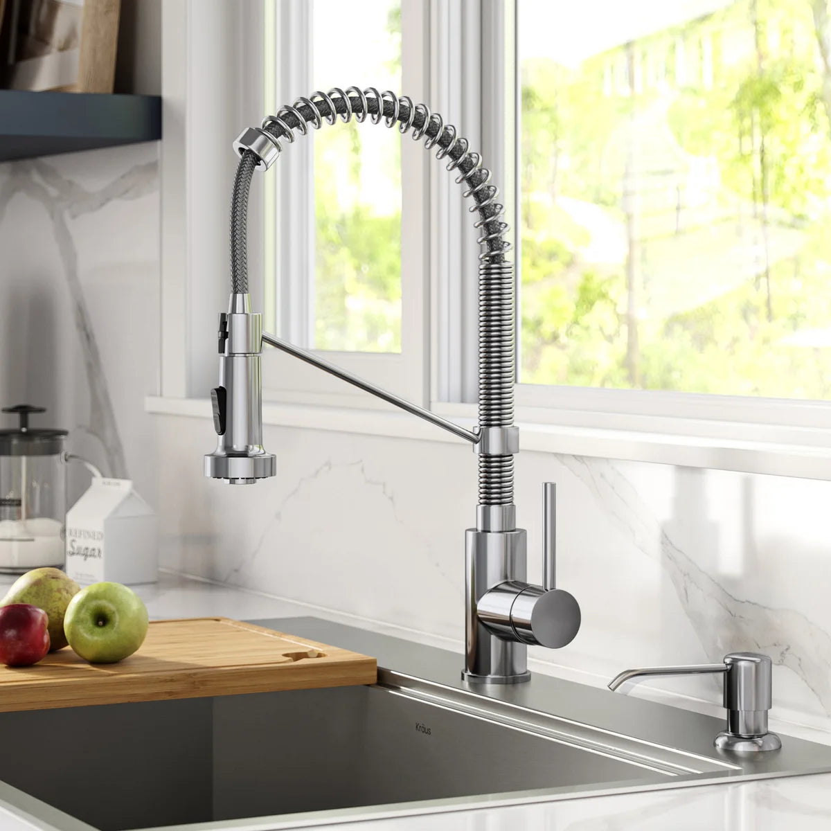 KRAUS Bolden 18-in Pull-down Faucet with Soap Dispenser