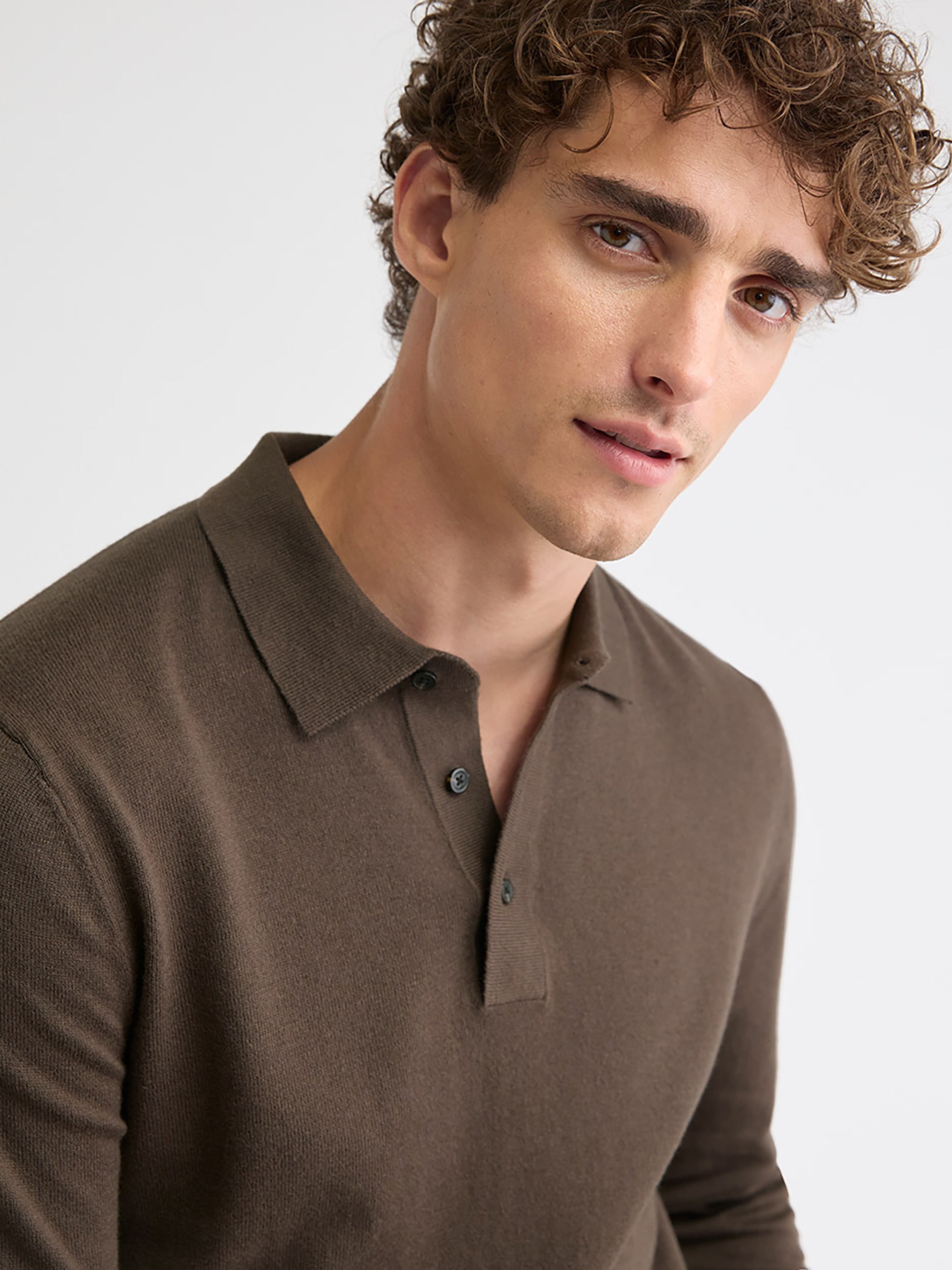 Long-Sleeve Polo Sweater