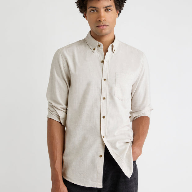 Slim-Fit Solid Flannel Shirt