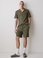 Ribbed Sweater Short with Elastic Waistband