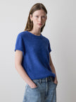 Wool-Blend Cap-Sleeve Crew-Neck Boxy Sweater