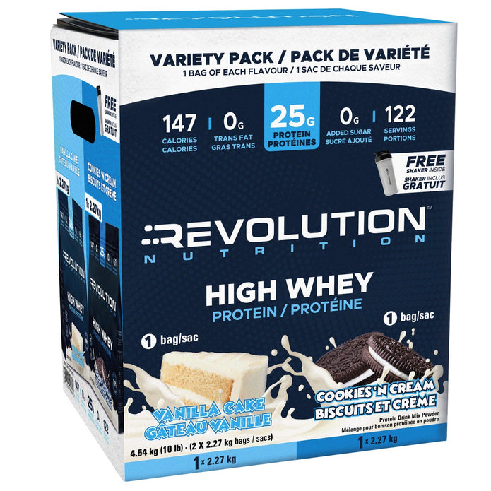 Revolution Nutrition High Whey Protein Powder Variety Pack, 2 x 2.27 kg