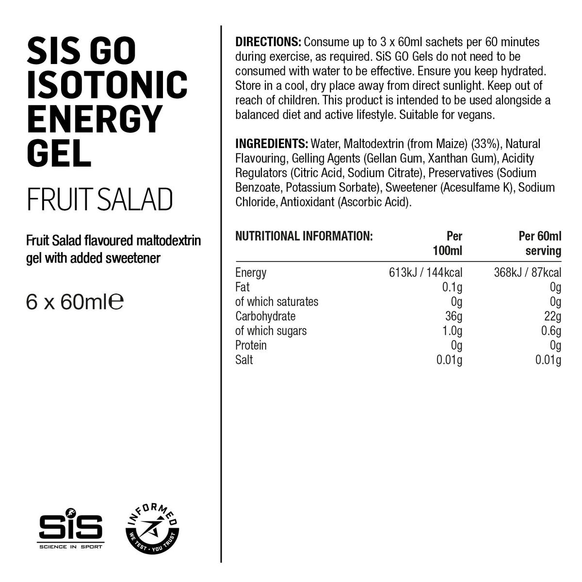 Science In Sport Isotonic Gels Variety Pack, 24 x 60 mL