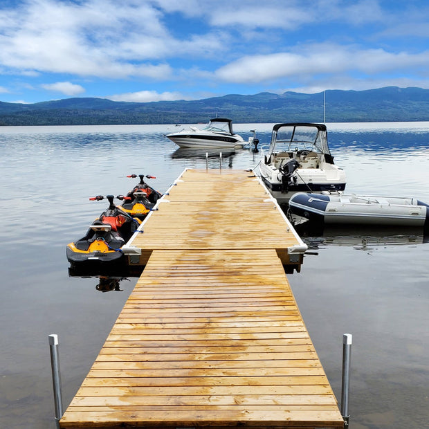 Multinautic Sturdy Dock Hardware Kit and Floats For High Freeboard Semi-Floating Wood Dock