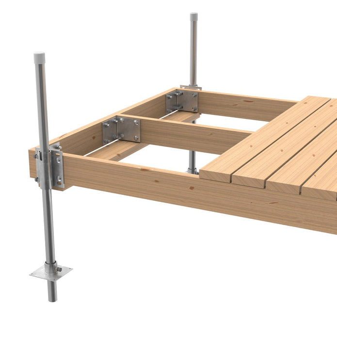 Multinautic Sturdy Dock Hardware Kit and Floats For High Freeboard Semi-Floating Wood Dock