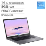 ASUS CX34 14-in Touchscreen Chromebook Plus, Intel Core i3-1215U - 8GB RAM, 256GB Storage