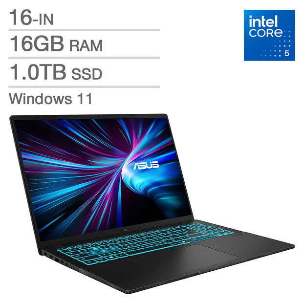 ASUS V16 16-in Gaming Laptop, Intel Core 5 210H - 16GB RAM, 1TB SSD, 6GB NVIDIA GeForce RTX 4050