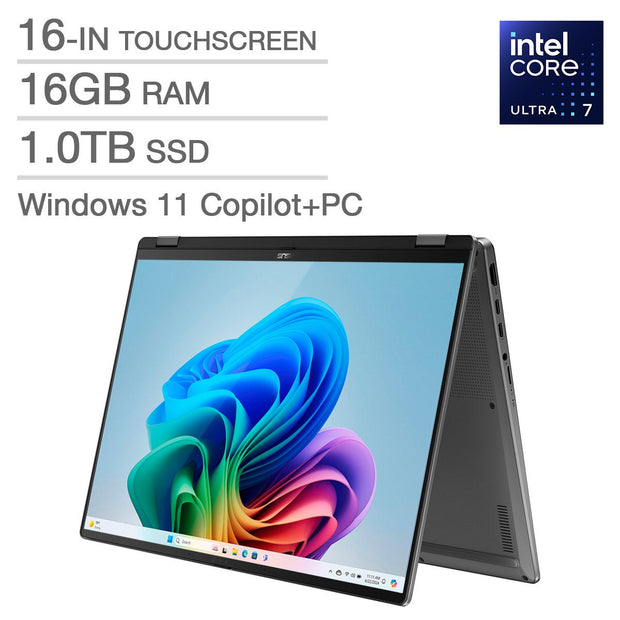 ASUS Vivobook 16 Flip OLED Copilot+ PC 16-in 2-in-1 Touchscreen Laptop, Intel Core Ultra 7 256V – 16GB, 1TB SSD, Intel Arc