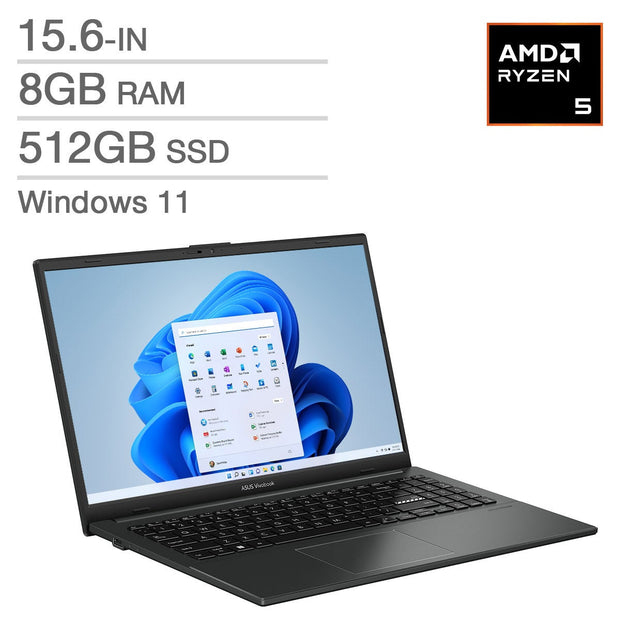ASUS Vivobook Go 15 15.6-in Laptop, AMD Ryzen 5 7520U – 8GB RAM, 512GB SSD
