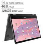 ASUS CM1 Flip 14-in 2-in-1 Touchscreen Chromebook, MediaTek Kompanio 520 – 4GB RAM, 128GB Storage