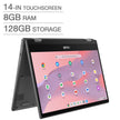 ASUS CM1 Flip 14-in 2-in-1 Touchscreen Chromebook Bundle, MediaTek Kompanio 520 – 8GB RAM, 128GB Storage