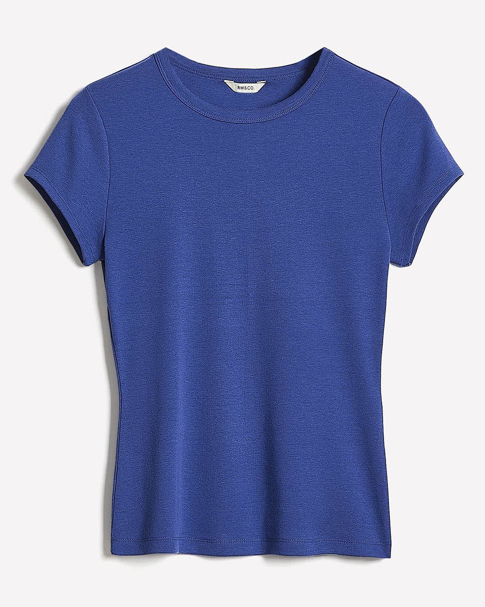 Short-Sleeve Crew-Neck Ribbed Tee