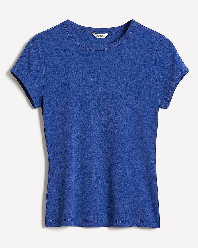 Short-Sleeve Crew-Neck Ribbed Tee
