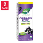 Sambucus Organic Elderberry Cold and Flu Syrup, 2 Bottles of 240 mL