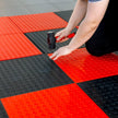 Ultralock Black & Red Solid Garage Tiles