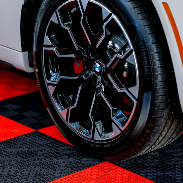 Ultralock Black & Red Perforated Garage Tiles
