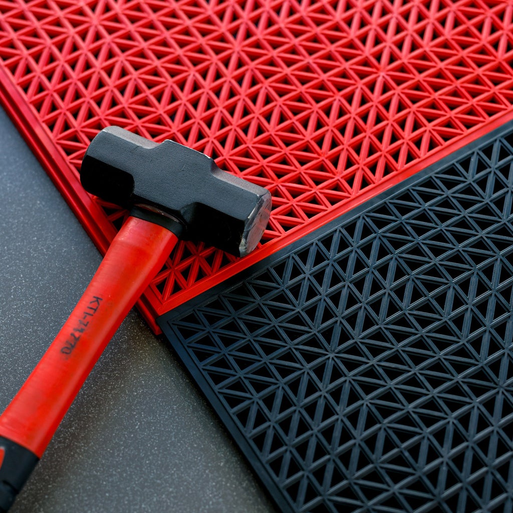 Ultralock Black & Red Perforated Garage Tiles