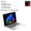 HP OmniBook 5 Copilot+ PC 14-in Laptop, Qualcomm Snapdragon X X1-26-100 – 16GB RAM, 1TB SSD, Qualcomm Adreno