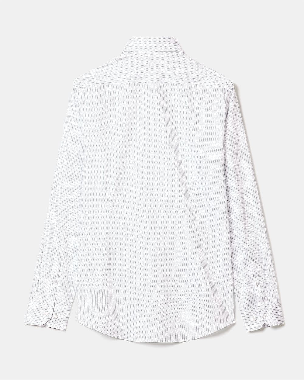 White Slim-Fit Dress Shirt with Micro Dots