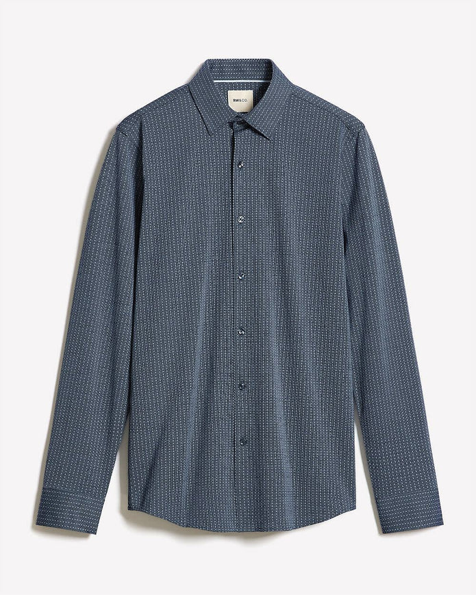 Slim-Fit Knit-Like Dress Shirt