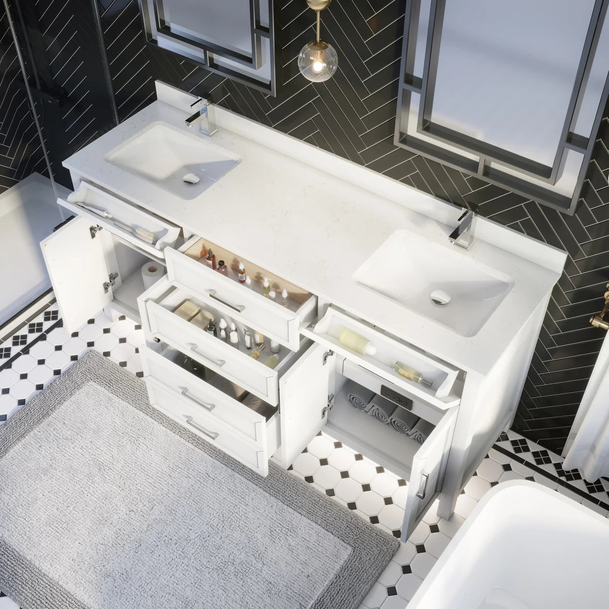 Studio Bathe Thomson Vanity with Power Bar, White