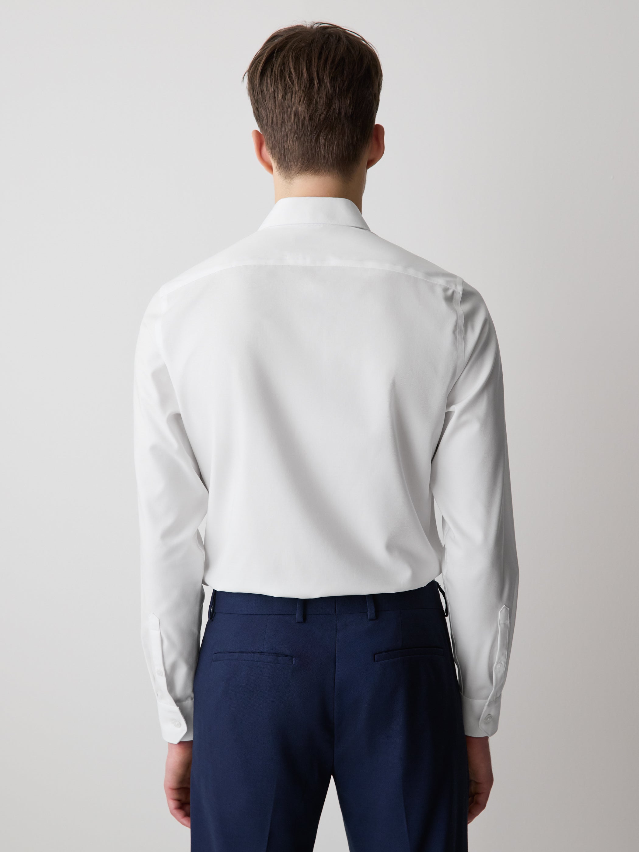 Slim-Fit Solid Supima (R) Cotton Twill Dress Shirt