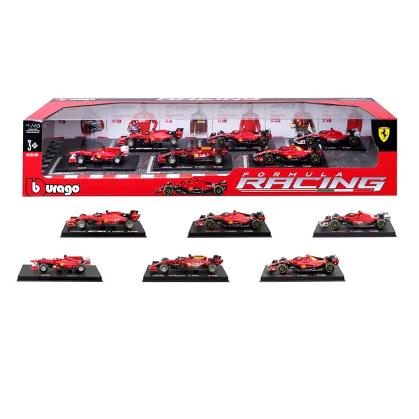 1:43 Ferrari Formula Racing Die Cast 6-pack