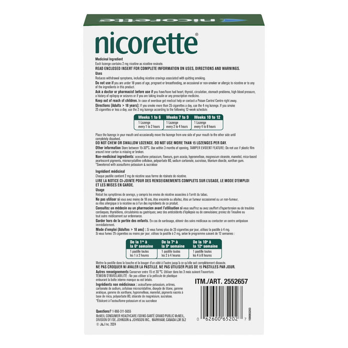 NICORETTE Nicotine Lozenges, Mint, 2mg, 240-count