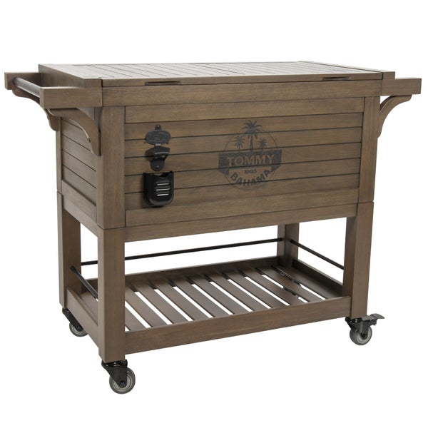 Tommy Bahama, Rolling Cooler, 100QT, Wood